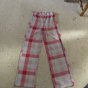 Flannel pink print pajama pants